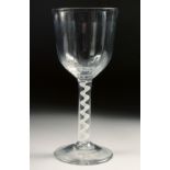 A LARGE 18TH CENTURY WINE GLASS with air twist stem. 7.25ins high.