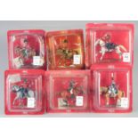 DEL PRADO, SIX DIECAST SOLDIERS ON HORSEBACK, in a Perspex case, (6).