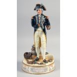 ROYAL DOULTON FIGURE OF VICE ADMIRAL LORD NELSON no. HN3489, no. 250 of 950, standing on a base with