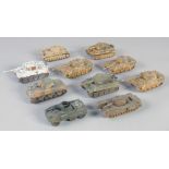 CORGI, TEN VARIOUS SMALL TANKS (10).