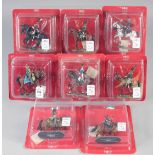 DEL PRADO, EIGHT DIE CAST SOLDIERS ON HORSEBACK, in a Perspex case, (8).