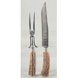 SOLINGEN GERMANY. an antler handle knife and fork.