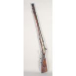 A GERMAN PERCUSSION TARGET RIFLE, circa 1780, .650 octagonal 28.5 in barrel with adjustable fore &