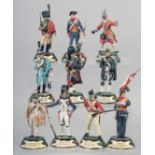 A GOOD COLLECTION OF CAST AND PAINTED SOLDIERS, average height 2.75".