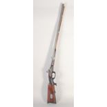 A DOUBLE-BARRELLED GERMAN PERCUSSION SPORTING GUN, circa 1820 converted circa 1840, octagonal 31