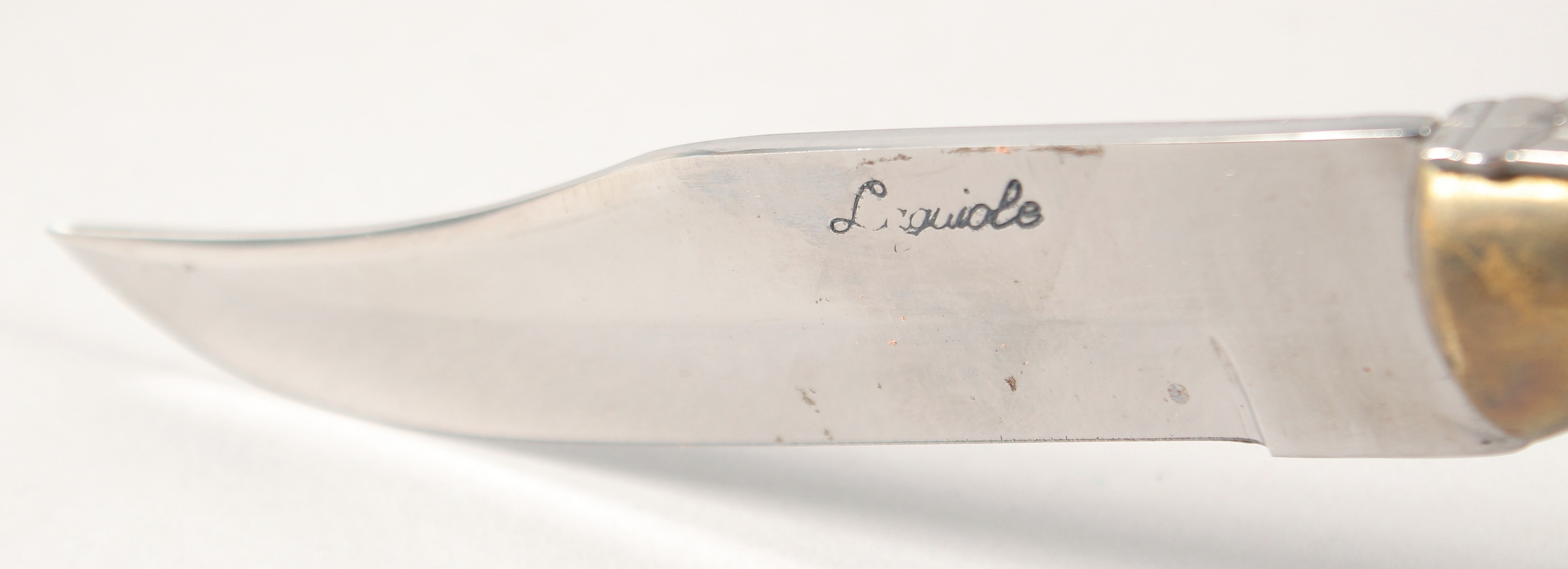 LAGUIOLE, a knife with wooden handle, in a leather sheath, 9.5" long. - Image 2 of 5