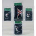 NAPOLEONIC WARS, a set of four French and British soldiers in perspex. (4)