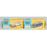 CORGI TOYS, Austin Taxi 418 and Ford Zephyr Motorway Control. Boxed (2).