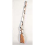 A GERMAN PERCUSSION TARGET RIFLE, circa 1845, .650 octagonal 25in barrel with adjustable fore & rear