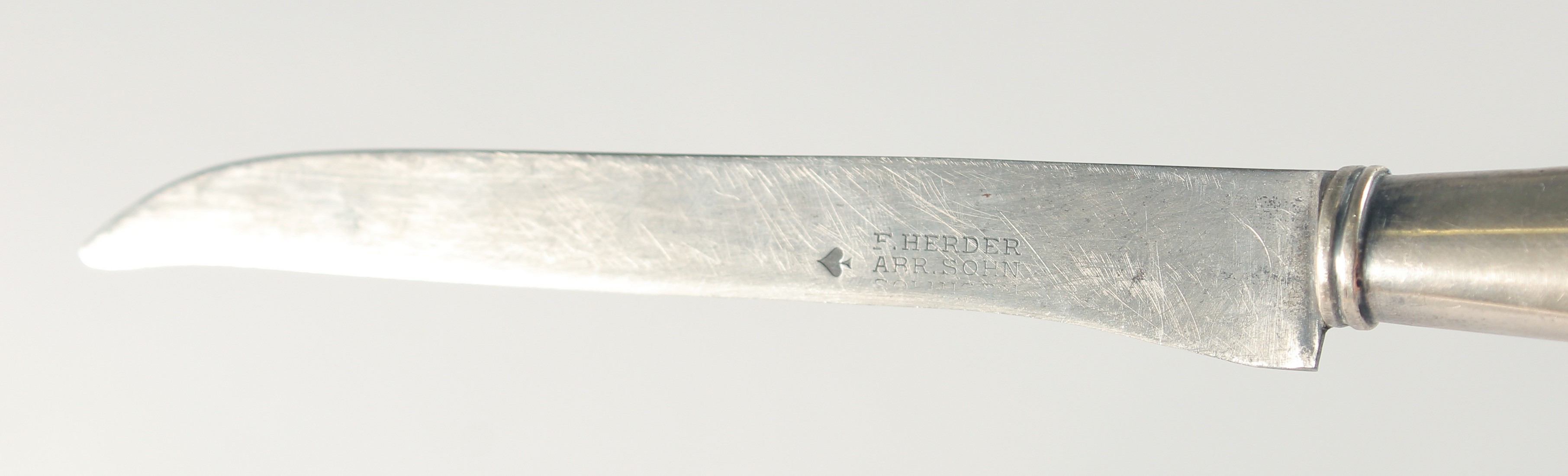 FRIEDRICH HERDER ARR SOHN, a silver handle knife and fork, 12" long. - Image 9 of 10