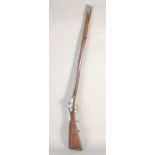 A GERMAN SINGLE BARRELLED PERCUSSION SPORTING GUN, circa 1770, converted circa 1835, octagonal to