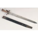 A FINE GERMAN HUNTING HANGER, early 19th century, wide single edged spear tipped blade finely etched