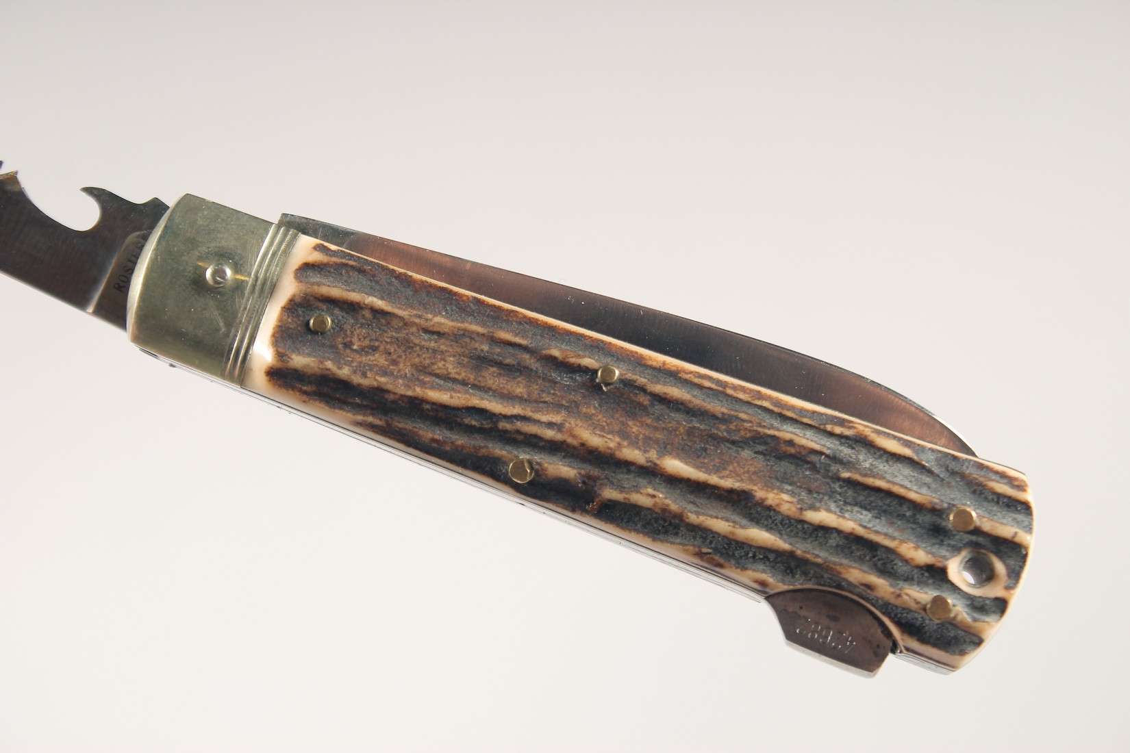 A PUMA ROSTFREI COMBINATION POCKET KNIFE, with antler handle, 4.5" long. - Image 3 of 3