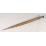 A BRONZE SWORD, a 19th century replica of a Sogel sword, reeded leaf shaped double edged blade,