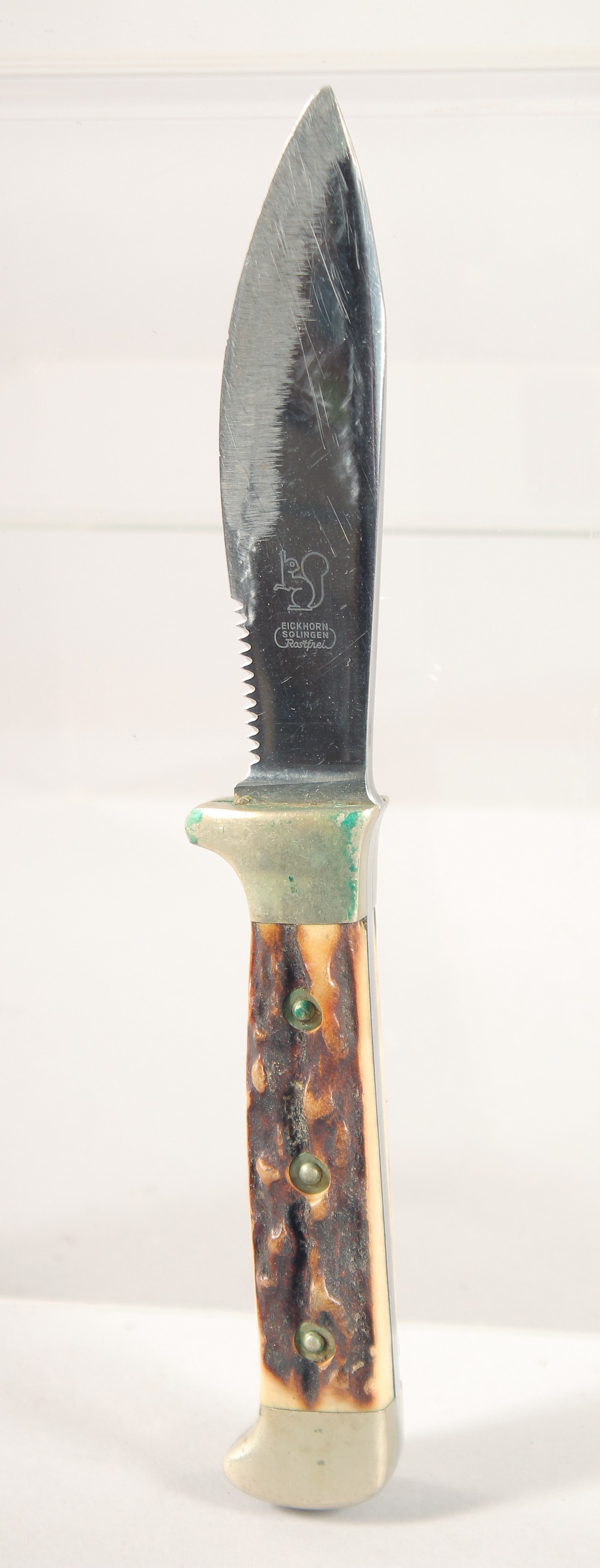 AN EICKHORN SOLINGEN KNIFE with antler handle, 7.5" long.