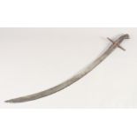 A POLISH HUSSAR'S SWORD, mid-18th century, curved single edged curved blade with one fuller struck
