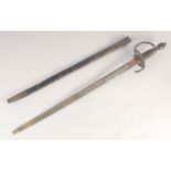 A THEATRICAL REPLICA OF A MILITARY RAPIER, early 20th century, double edged blunt 27 in blade