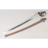 AN 1885 PATTERN BRITISH CAVALRY TROOPER'S SWORD, curved fullered 34in blade etched with 'R. Mole