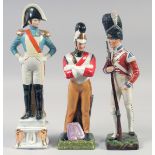 SITZENDORF GRENADIER GUARD, 11", and two other soldiers, (3).