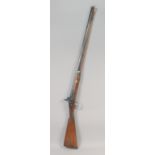 A 20 BORE SINGLE BARREL PERCUSSION SPORTING GUN, circa1850, 30in barrel, flat engraved lock,