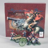 W. BRITAIN, NAPOLEONIC WARS FRENCH IMPERIAL GUARDS, with canon, 00289, boxed.