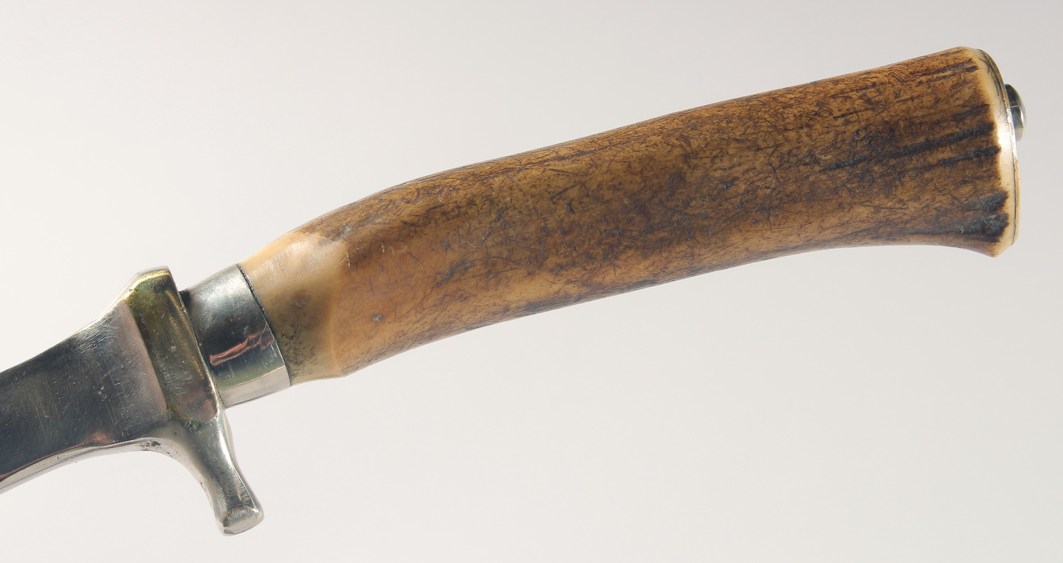 A HENEJU KNIFE, with an antler handle, 13" long, with a leather sheath. - Image 3 of 4