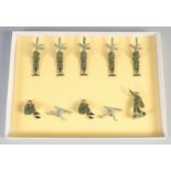 W. BRITAIN, First World War, Eight Die Cast Figures with Machine Guns, (8).