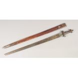 A REPLICA OF A ROMAN SHORT SWORD early 20th century, straight double edged pointed 17in blade with