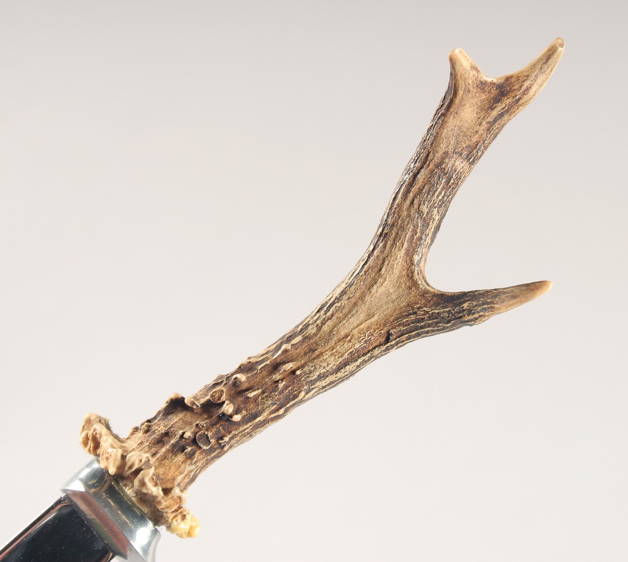 A KNIFE, with antler handle, 10.5" long. - Image 3 of 3