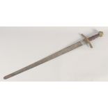 A REPLICA OF A GERMAN EXECUTIONER'S SWORD, early 20th century, wide 31.5" in blade with 3