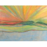 Jeff Hoare (1923-2019) British, 'Provence Summer', pastel, titled verso, 18" x 23.75", (46x64.