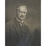 Henry Macbeth-Raeburn, a mezzotint of Neville Chamberlain MP, signed by the artist in pencil with