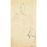 19th Century, Sketches of figures from statues, ink and pencil, 17" x 9.5", (43x24cm), (unframed).