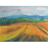 Jeff Hoare (1923-2019) British, 'Hills of Provence', pastel, titled verso, 18" x 23.75", (46x64.5cm)