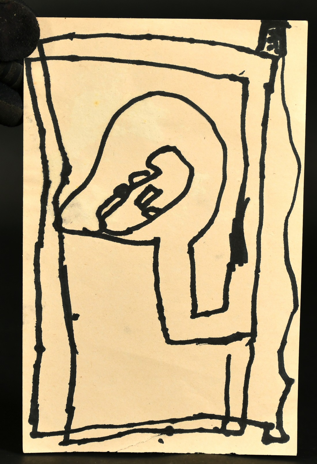 Circle of Jean Arp, An abstract form, ink on paper, 8" x 5", (20 x 13cm), (unframed), (a/f). - Image 2 of 3