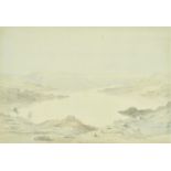 Follower of William Callow, An extensive Lake District view, pencil with body colour highlights on