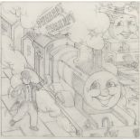 Tim Marwood (1954-2008) British, 'Thomas' No 39, 'Ding-Dong Cranky', pencil drawing, framed,