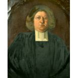 A portrait of a gentleman, oil on canvas, inscribed on label verso 'The Rev'd Nathanial