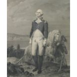 A 19th Century print of Washington, 34" x 27", (86x68.5cm).