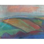 Jeff Hoare (1923-2019) British, 'Evening Landscape', pastel, titled verso, 18.75" x 24.25", (48x61.