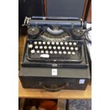 An Underwood typewriter.