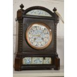 A Victorian oak case mantel clock (faults).