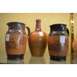 Two Royal Doulton glazed pottery jugs commemorating the Railwaymen's Convalescent Home together with