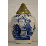 A good large Dutch delft tobacco jar and cover.