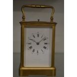 A good brass cased repeating carriage clock.