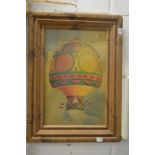 Colour print depicting a hot air balloon.