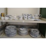 A comprehensive Oriental blue and white dinner service.