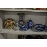 Various items of Oriental porcelain to include vases and bowls etc.