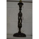 A Kashmir lacquered wood lamp base.