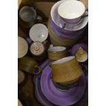 Crown Staffordshire purple glazed teaware and other china.